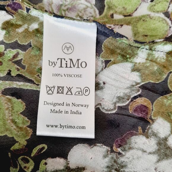 ByTiMo Midi Swiss Dot Victorian High Neck Sheer Multi Floral Dress sz: XS - Picture 4 of 5